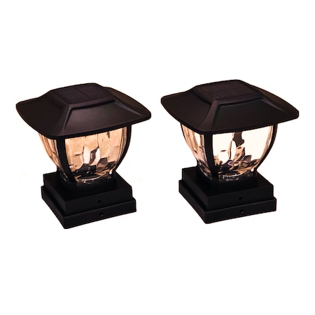 Maxsa Innovations Solar Post Cap & Deck Railing Lights, Dark Bronze, 2PK 41681